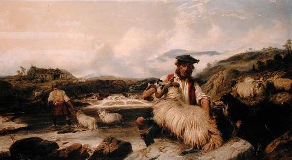 İskoç Çobanları (tuval üzerine yağlı boya) by Richard Ansdell