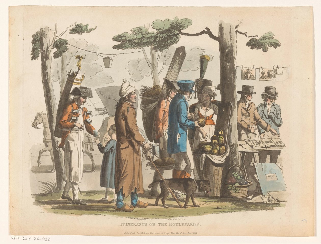 Tüccarlar ile sokak sahnesi Bulvarlardaki geziciler (nesnedeki başlık) by Richard Brinsley Peake