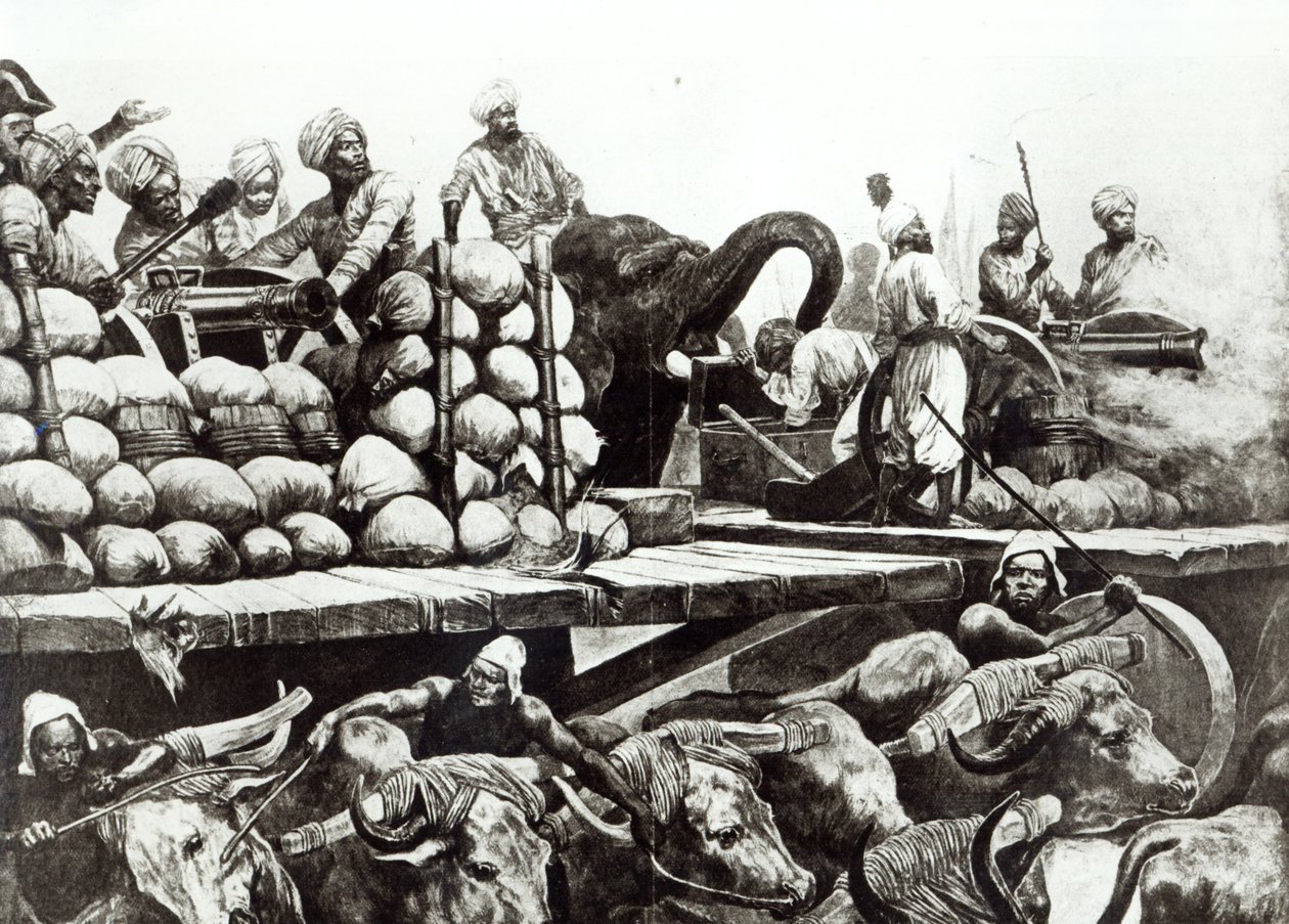 Plassey Muharebesi, 23 Haziran 1757 (lito) by Richard Caton (after) Woodville
