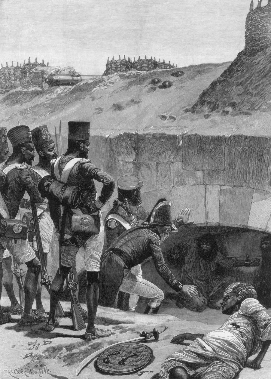 İngiliz mahkumları tahkimatlarda kazamatların altında bulmak, 1894. by Richard Caton II Woodville