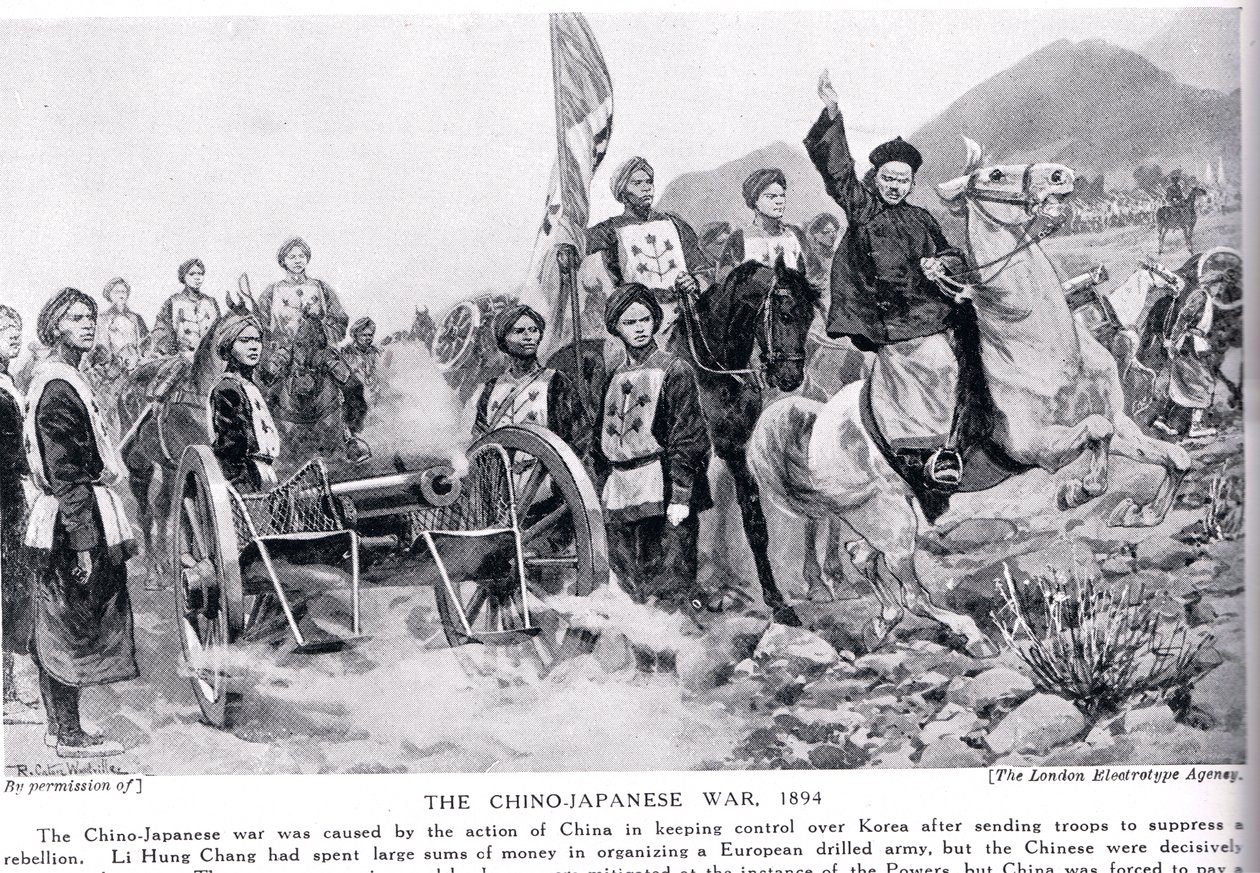 Birinci Çin-Japon Savaşı, 'Hutchinsons Ulusların Tarihi'nden bir örnek, c.1910 by Richard Caton Woodville
