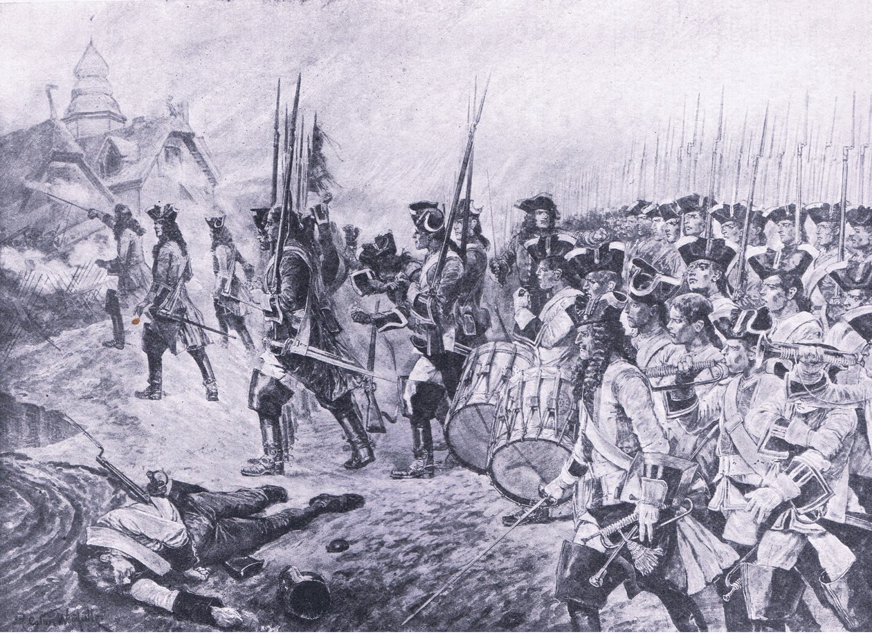 Blenheim, 13 Ağustos 1704: Köyün fırtınası, İngiliz Kara ve Deniz Savaşlarından bir çizim, 1915 by Richard Caton Woodville junior