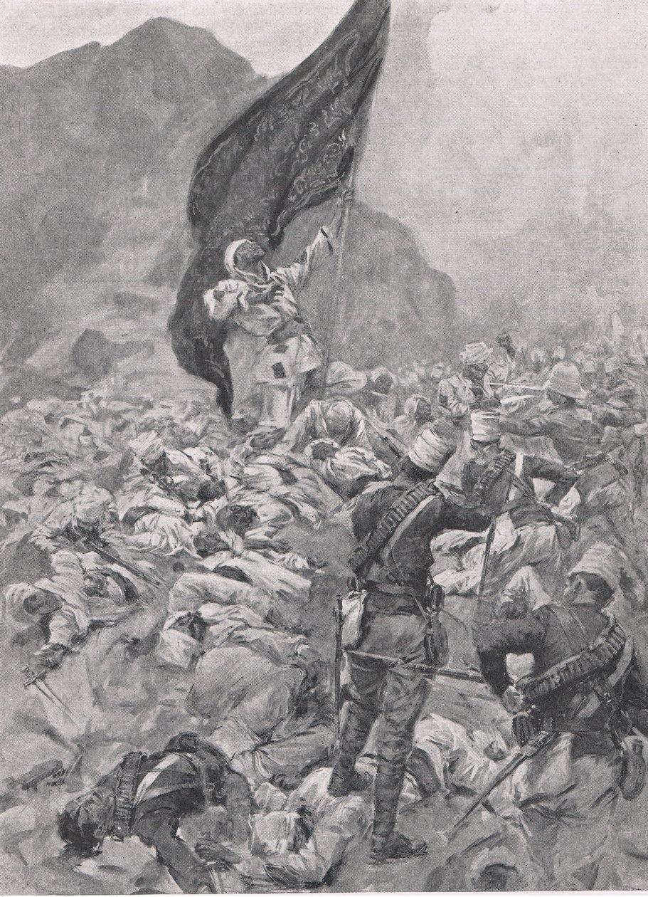 Omdurman: Kara Bayrağın son sahibi, 2 Eylül 1898, İngiliz Kara ve Deniz Savaşlarından bir çizim, 1915 by Richard Caton Woodville junior