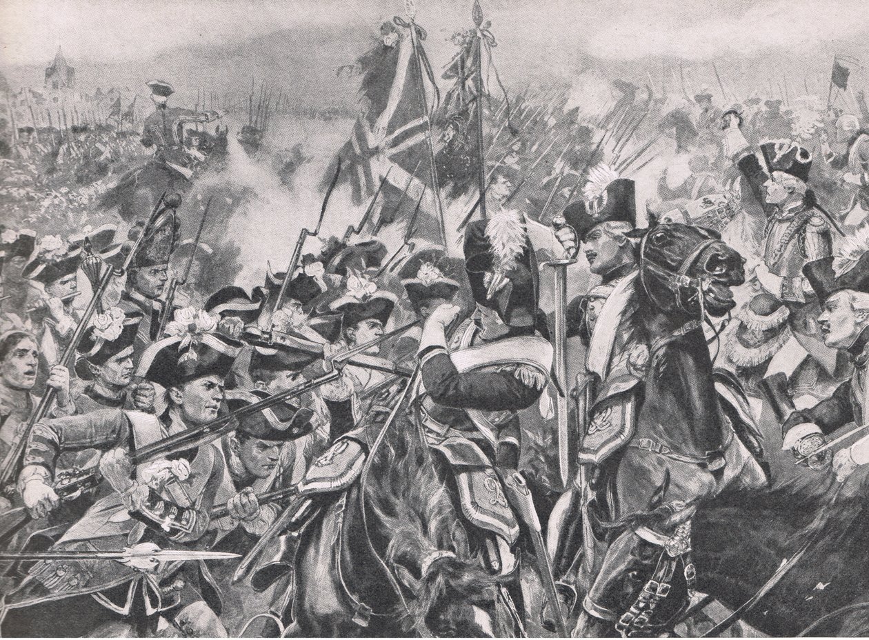 Minden Muharebesi, 1 Ağustos 1759, İngiliz Kara ve Deniz Savaşlarından bir çizim, 1915 by Richard Caton Woodville junior