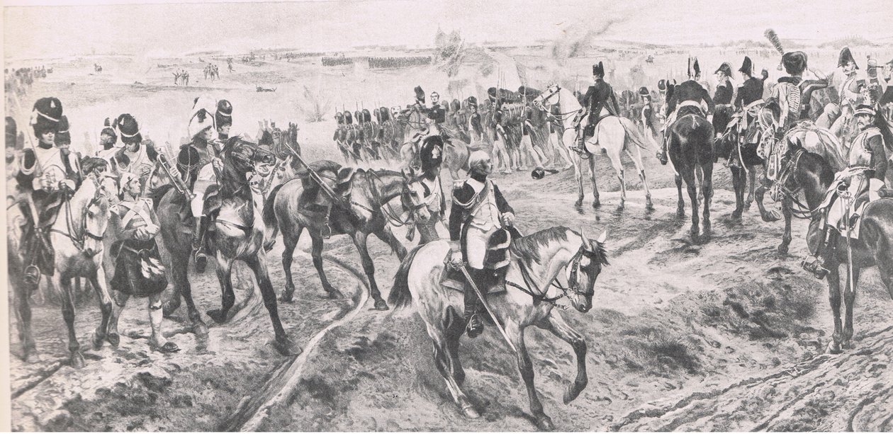 Waterloo 18 Haziran 1815: Eski Muhafız, İngiliz Kara ve Deniz Savaşlarından bir çizim, 1915 by Richard Caton Woodville junior