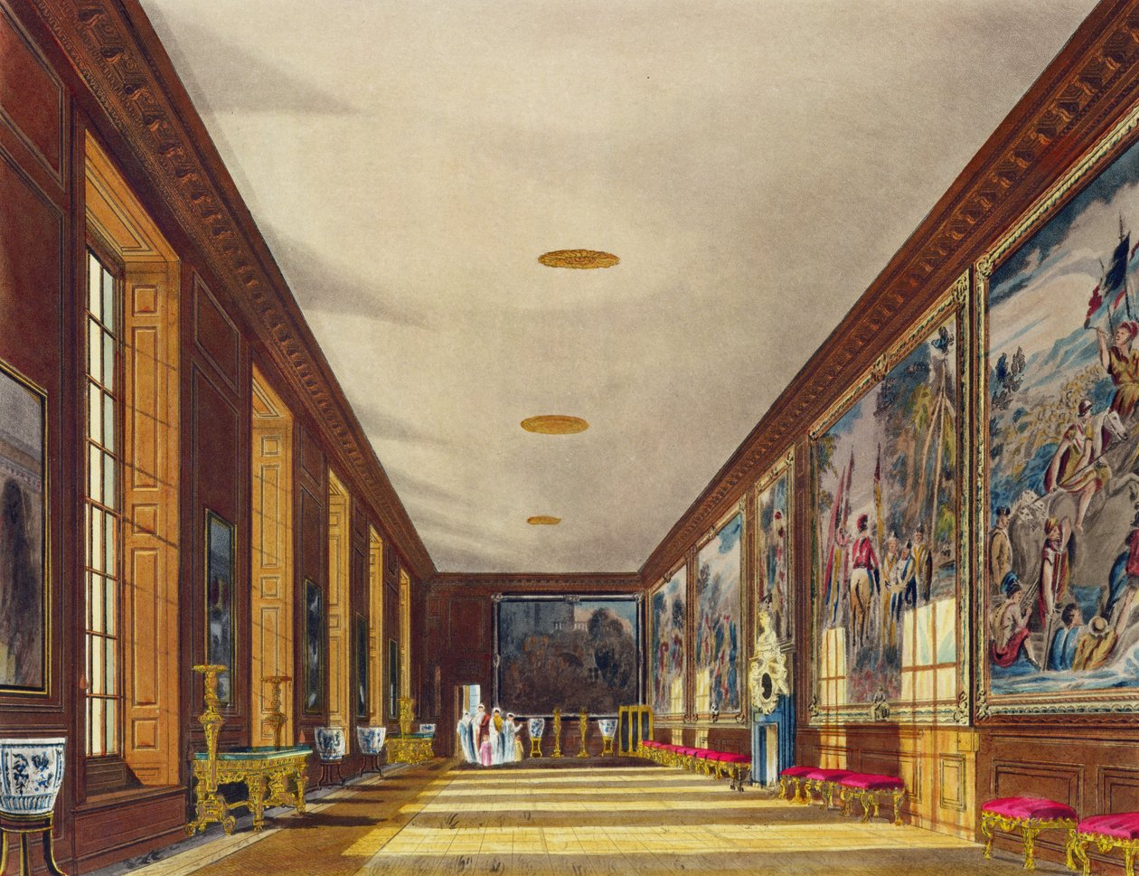 The Ball Room, Hampton Court, Richard Reeve (d.1780), William Henry Pyne (1769-1843), 1819 tarafından oyulmuş 