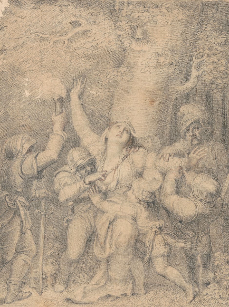 Anjou Kraliçesi Margaret, Ormandaki Soyguncular Tarafından Kıyafetlerinden Soyulmuş Prens, Oğlu ile birlikte by Richard Cosway