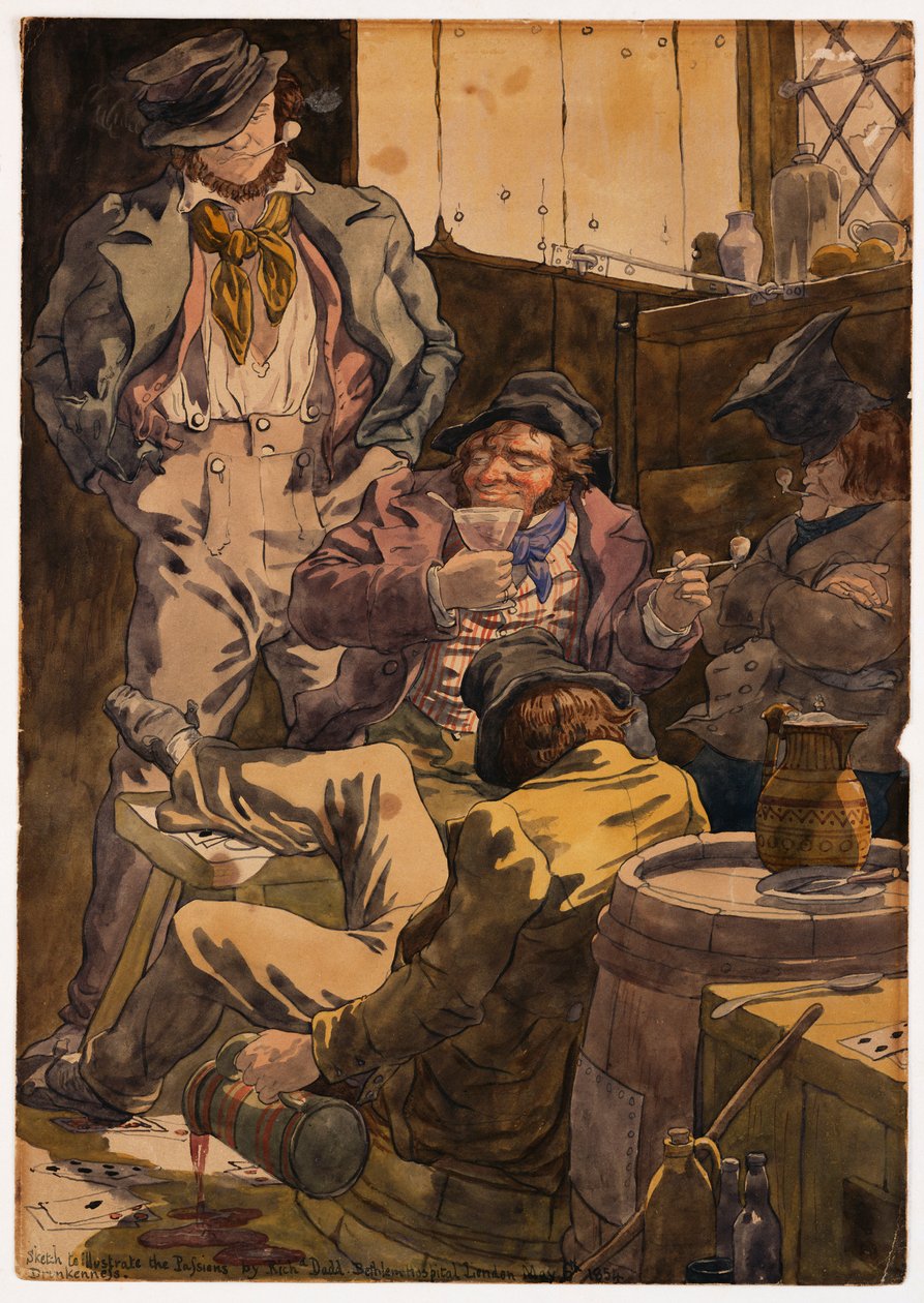 Tutkuları göstermek için eskiz - Sarhoşluk, 1854 by Richard Dadd