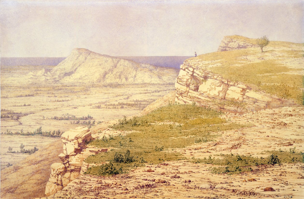 Rodos Adası'nın görünümü (kağıt üzerine sulu boya) by Richard Dadd
