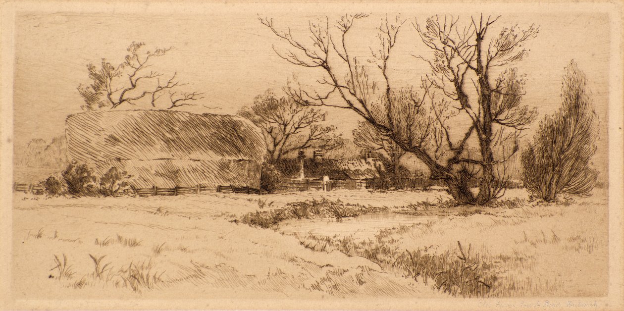 Eski Çiftlik Mahkemesi Yolu, Dulwich (gravür) by Richard Davidson Winter