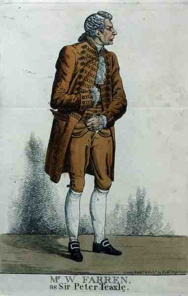 Bay William Farren (1786-1861) Sir Peter Teazle olarak by Richard Dighton