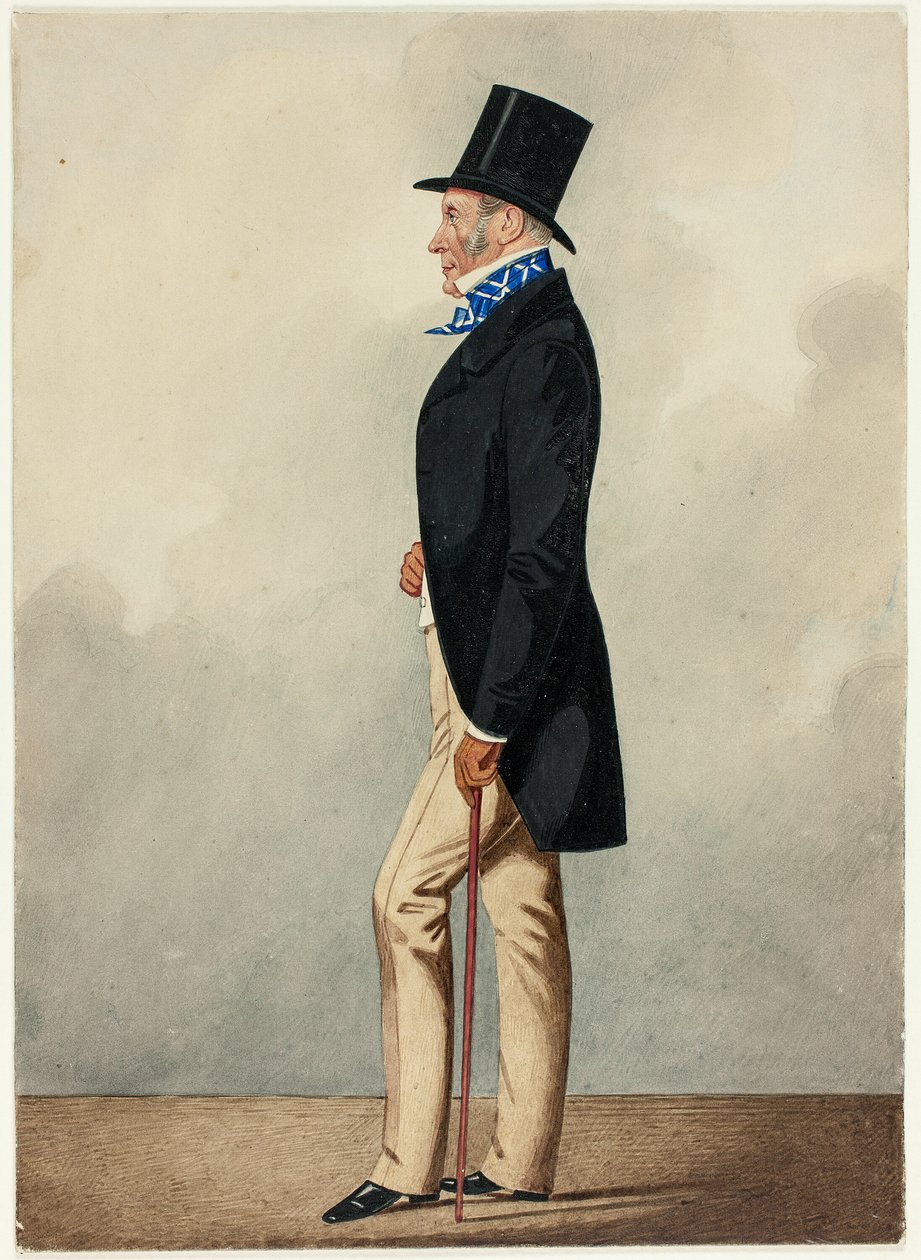 Siyah Ceketli, Mavi Beyaz Kravatlı Adam Portresi by Richard Dighton