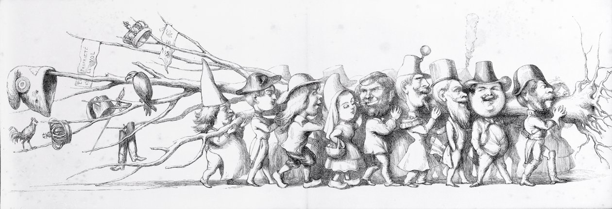 Büyük Sergiye Fransız ziyaretçiler, 1851 by Richard Doyle