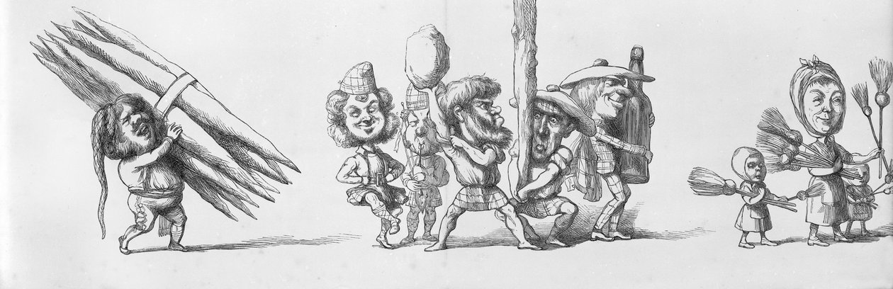 Büyük Sergiye İskoç ve İspanyol ziyaretçiler, 1851 by Richard Doyle
