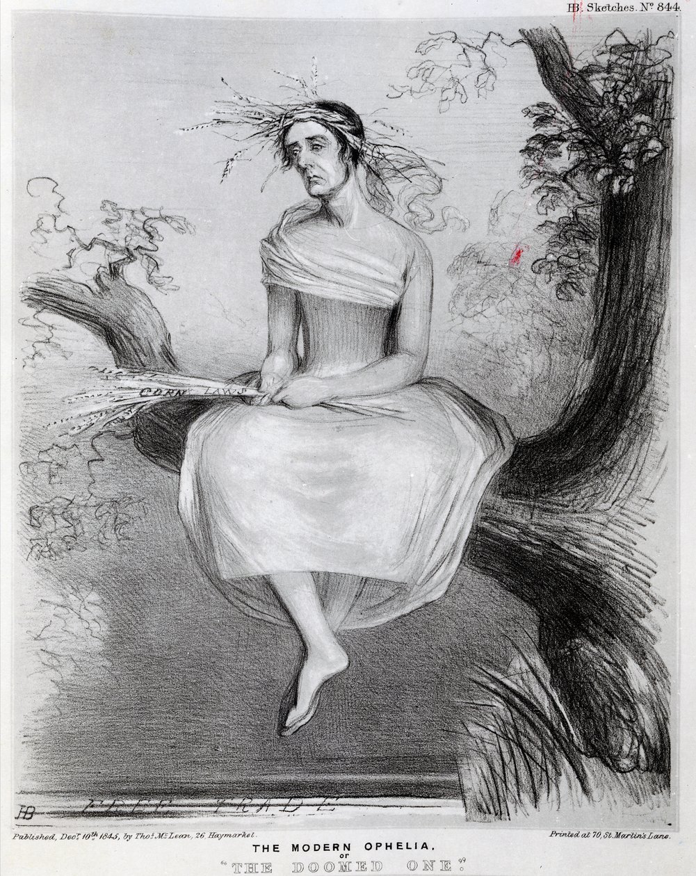 Modern Ophelia veya The Doomed, 1845 by Richard Doyle