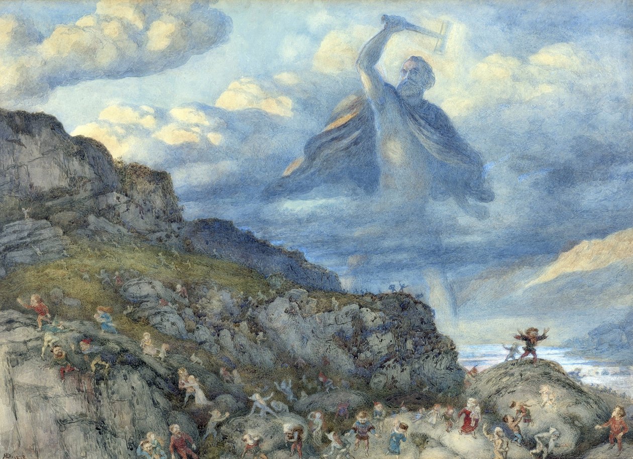 Thor (Tor) ve Cüceler par Doyle, Richard (1824-1883) by Richard Doyle