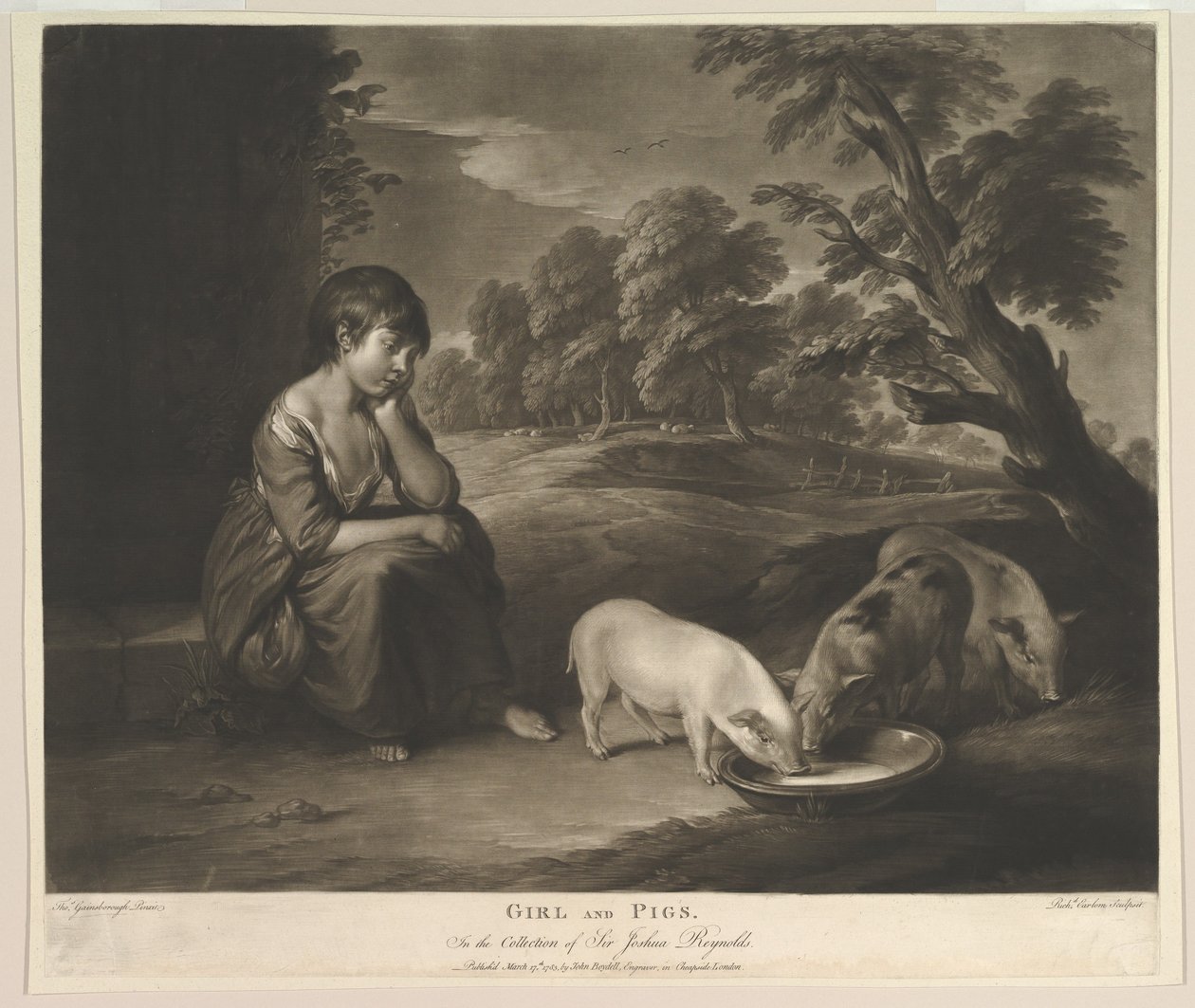Kız ve Domuzlar, 1783. by Richard Earlom