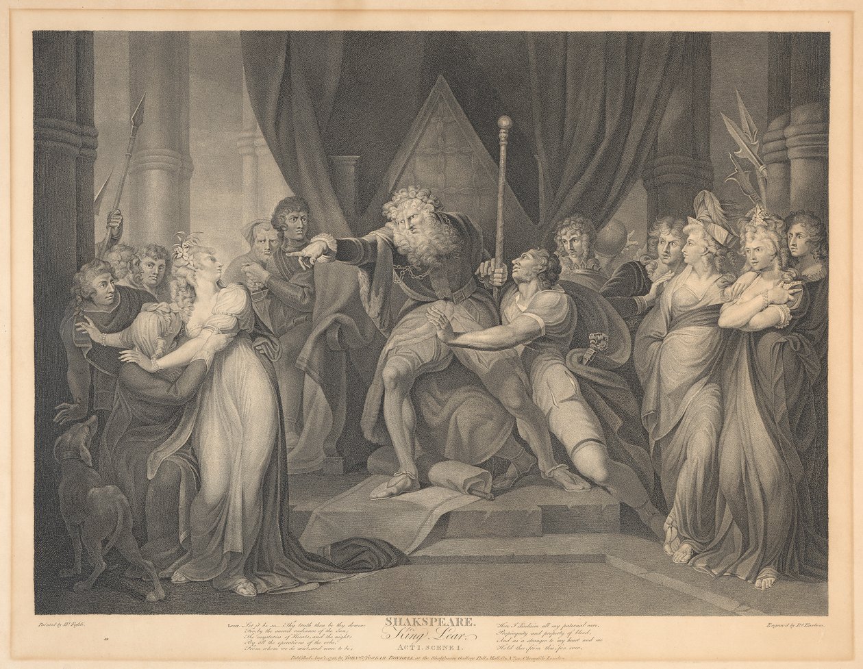 Shakespeare, Kral Lear, Perde I, Sahne I by Richard Earlom