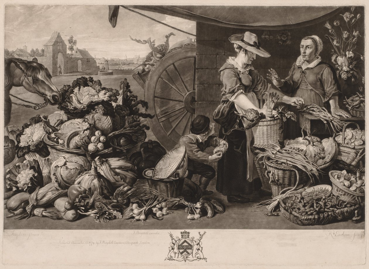 Dört Pazar: Sebze Pazarı, 1779. by Richard Earlom