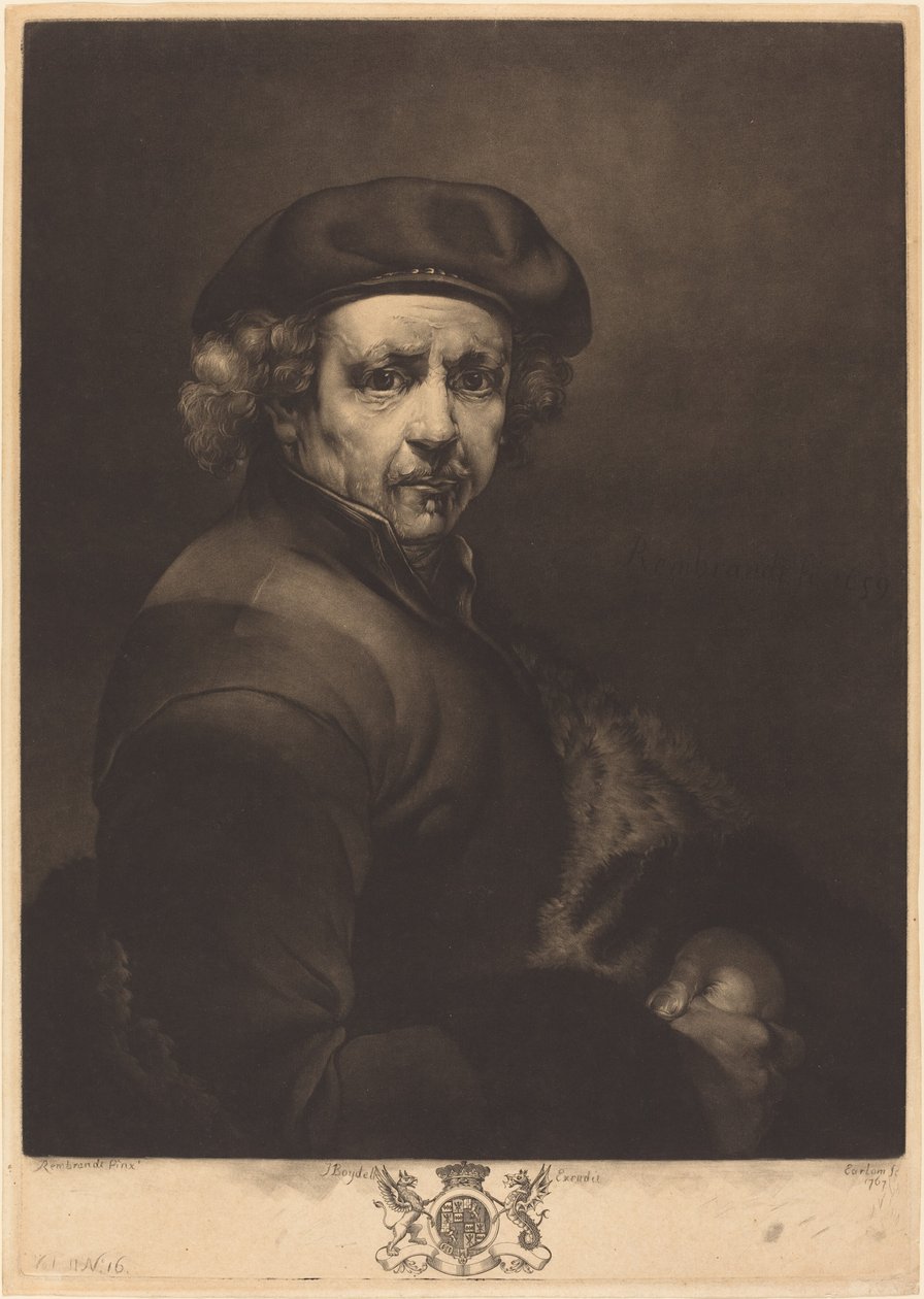 Rembrandt, Otoportre by Richard Earlom after Rembrandt van Rijn