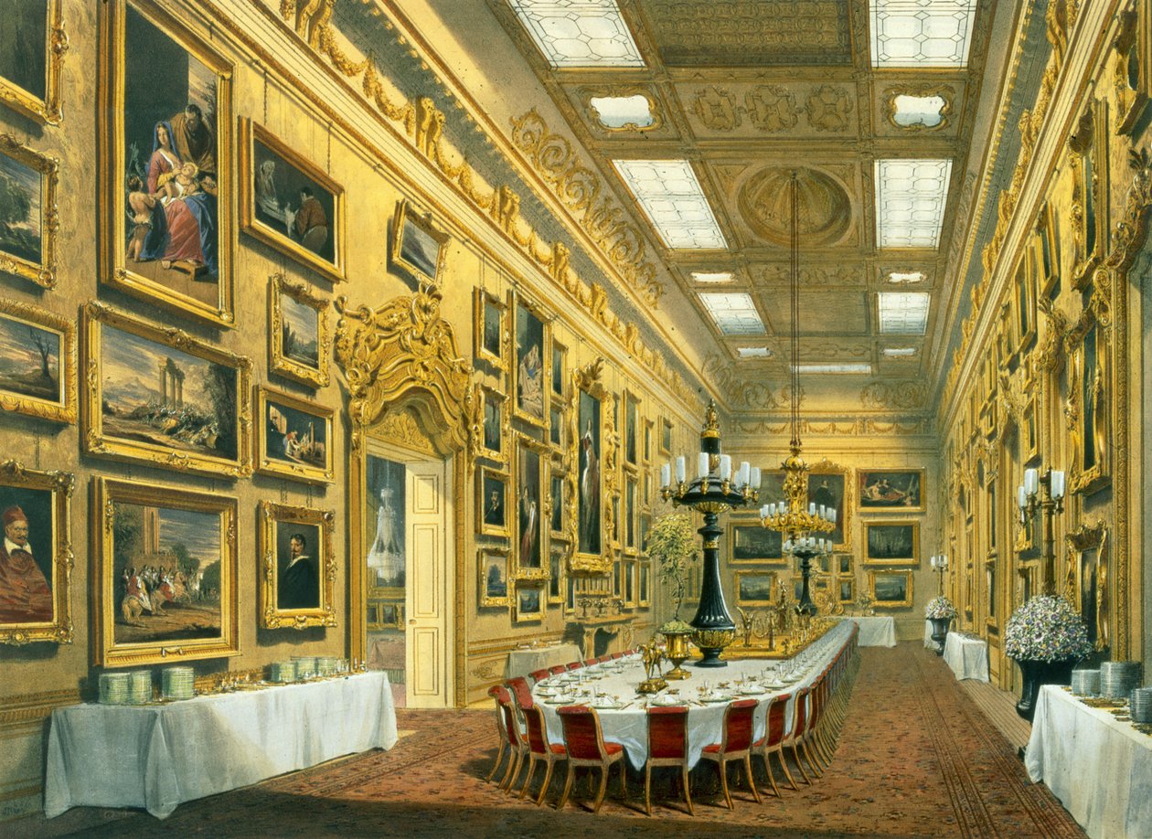 Waterloo Galerisi, Apsley Evi, Richard Ford tarafından 'Apsley House ve Walmer Castle'da yeniden üretildi, 1853 by Richard Ford