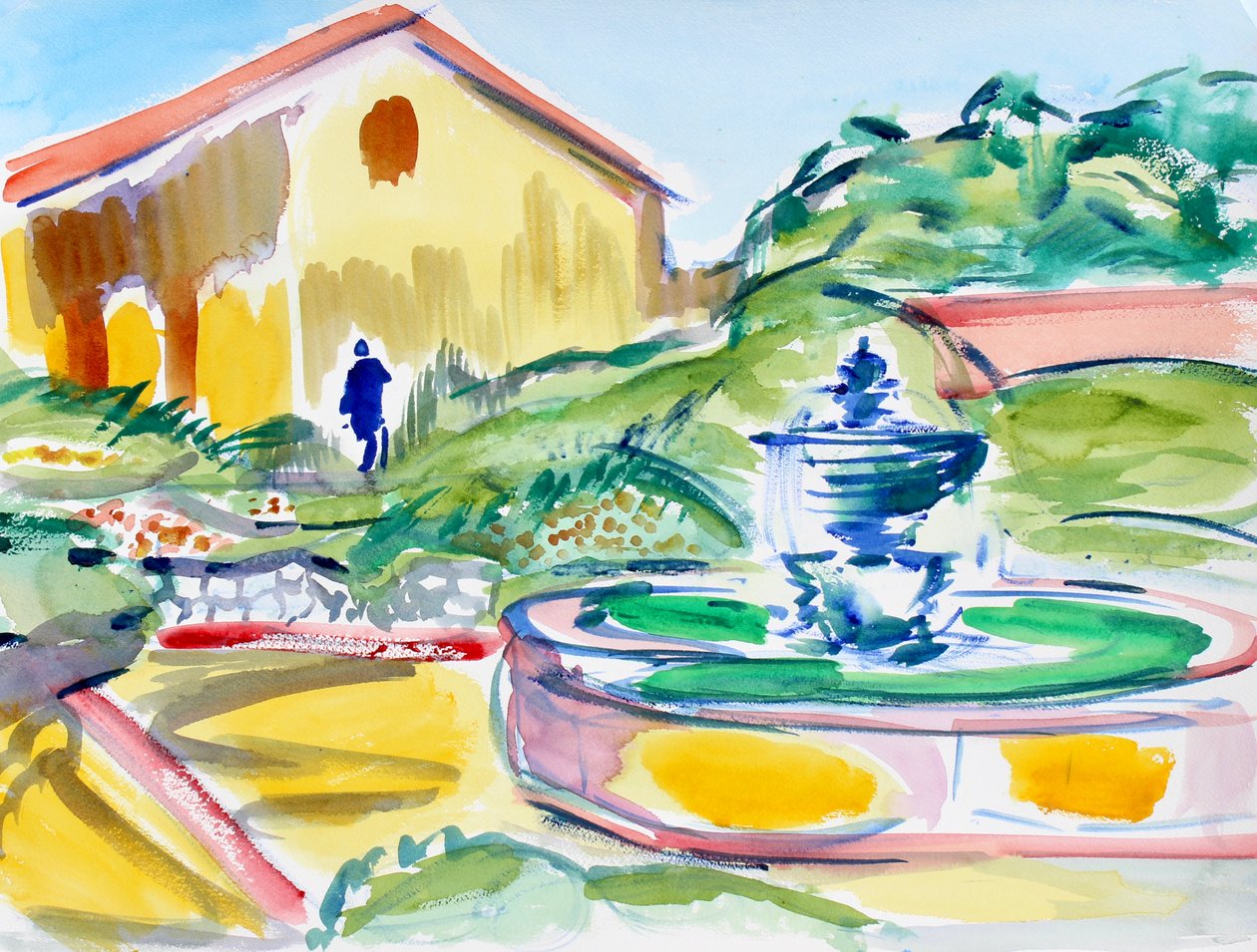 Peder Serra Heykeli ve Çeşmesi, Carmel Misyonu, 2019 by Richard Fox