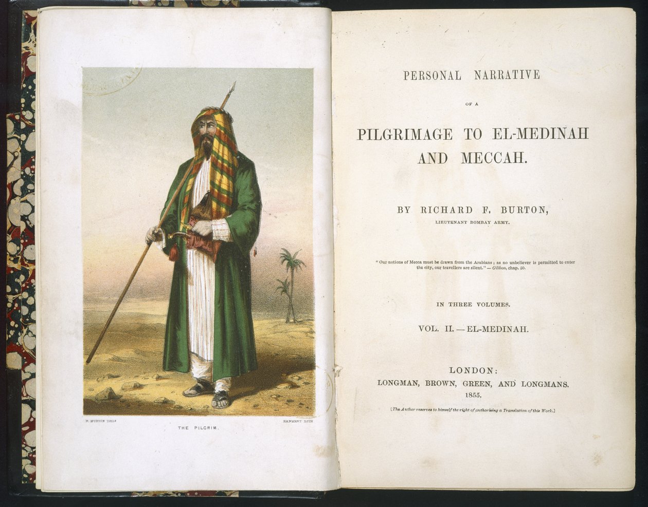 Richard F. Burton'ın Ön Yazısı, "Medine ve Mekke'ye Hac Yolculuğumun Hikayesi", Cilt II, 1855 by Richard Francis Burton