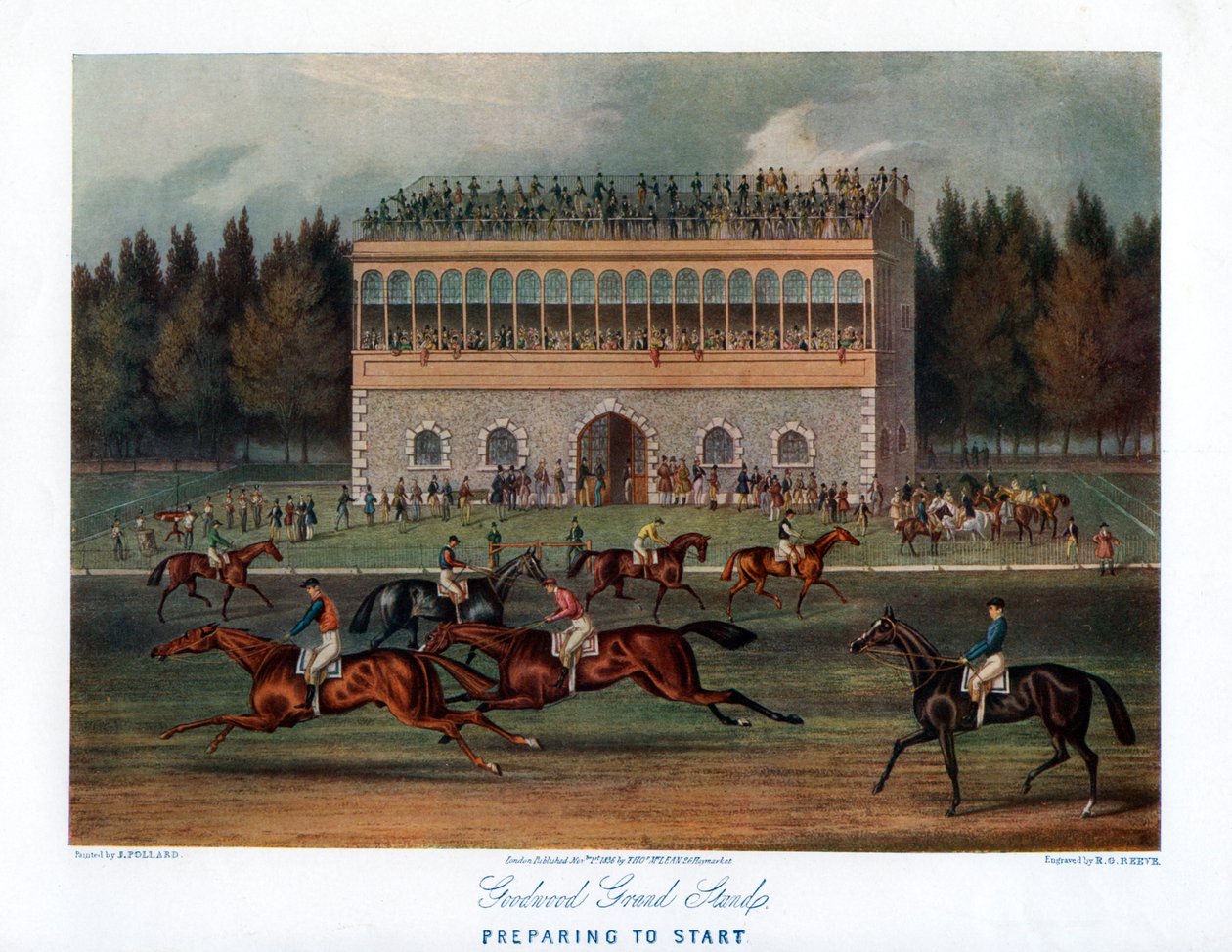 Goodwood Grand Stand, Başlamaya Hazırlanıyor, 1836. by Richard Gibson Reeve