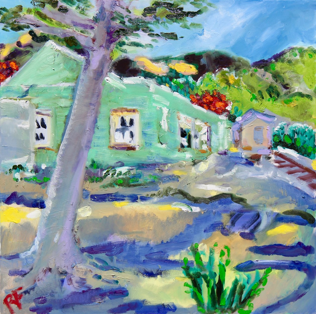 Terkedilmiş Depo, Rutherford, Napa, 2022 (tuval üzerine yağlı boya) by Richard H. Fox