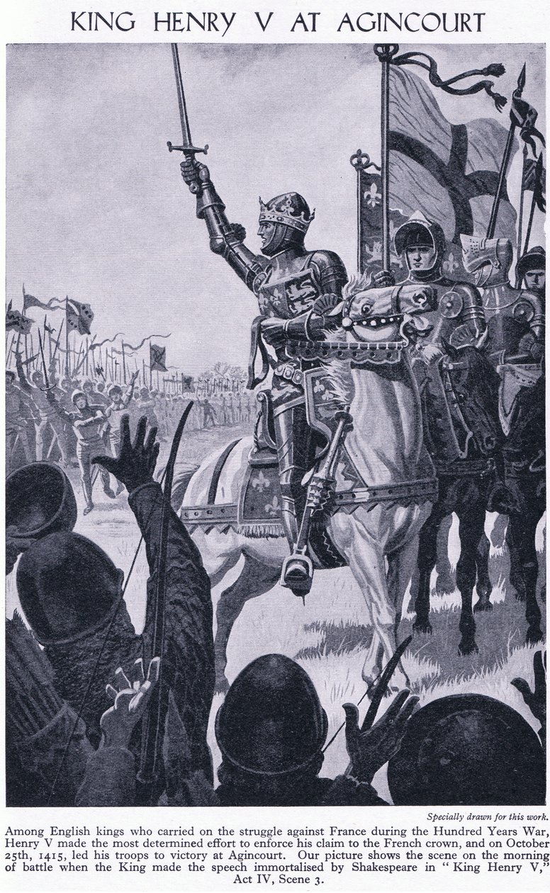 Kral Henry, Agincourt'ta MS 1415, c.1950 by Richard Henry Brock