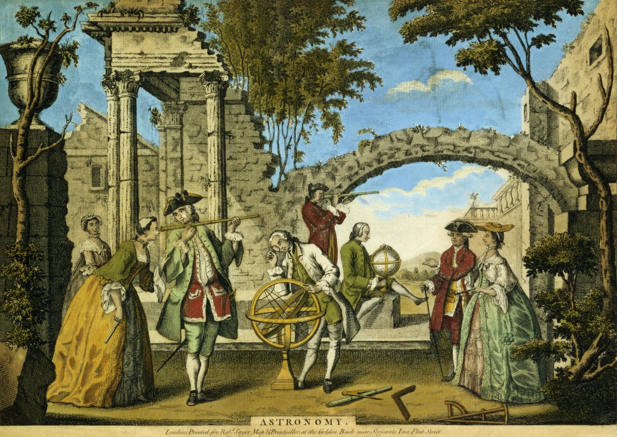Astronomi, bar. Robert Sayer (fl.1750-80) c.1750 (aquatint) tarafından by Richard Houston