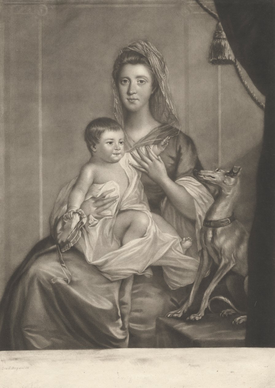 Leydi Cathcart ve Çocuğu by Richard Houston