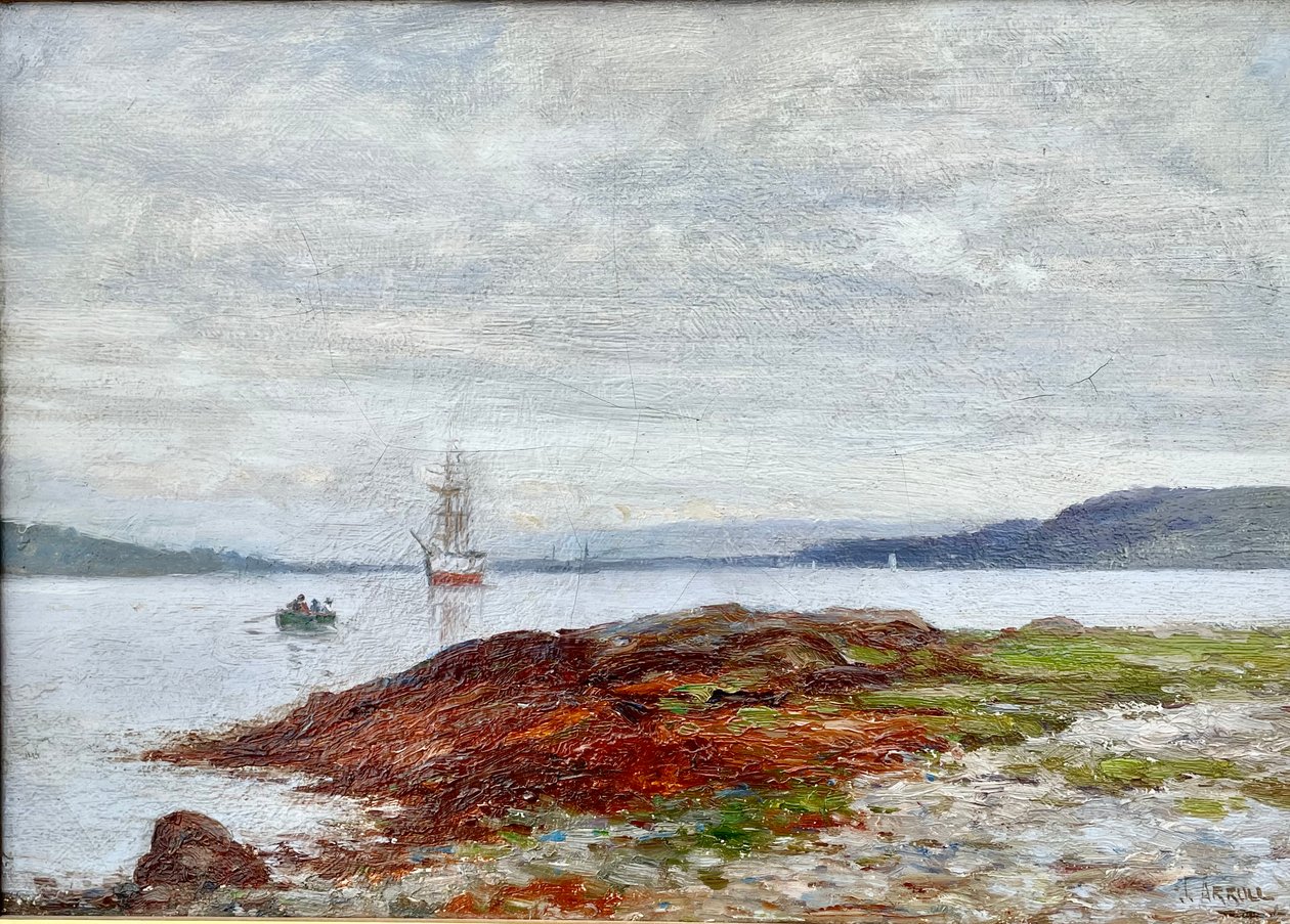 Kıyıya Kürek Çekme, 1900-10 civarı (tuval üzerine yağlıboya) by Richard Hubbard Arroll