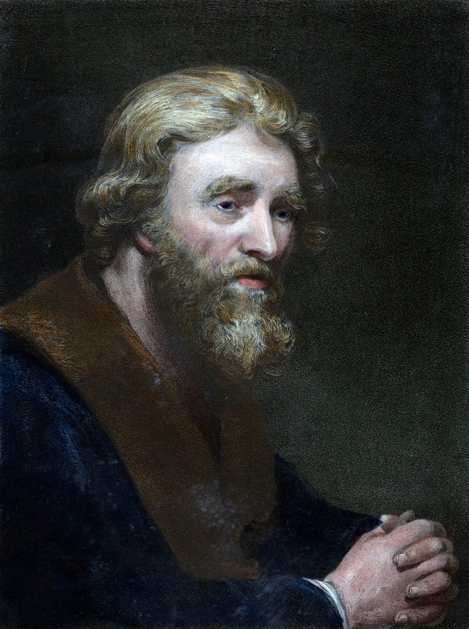 Sakallı bir adamın portresi, 19. yüzyıl. by Richard James Lane