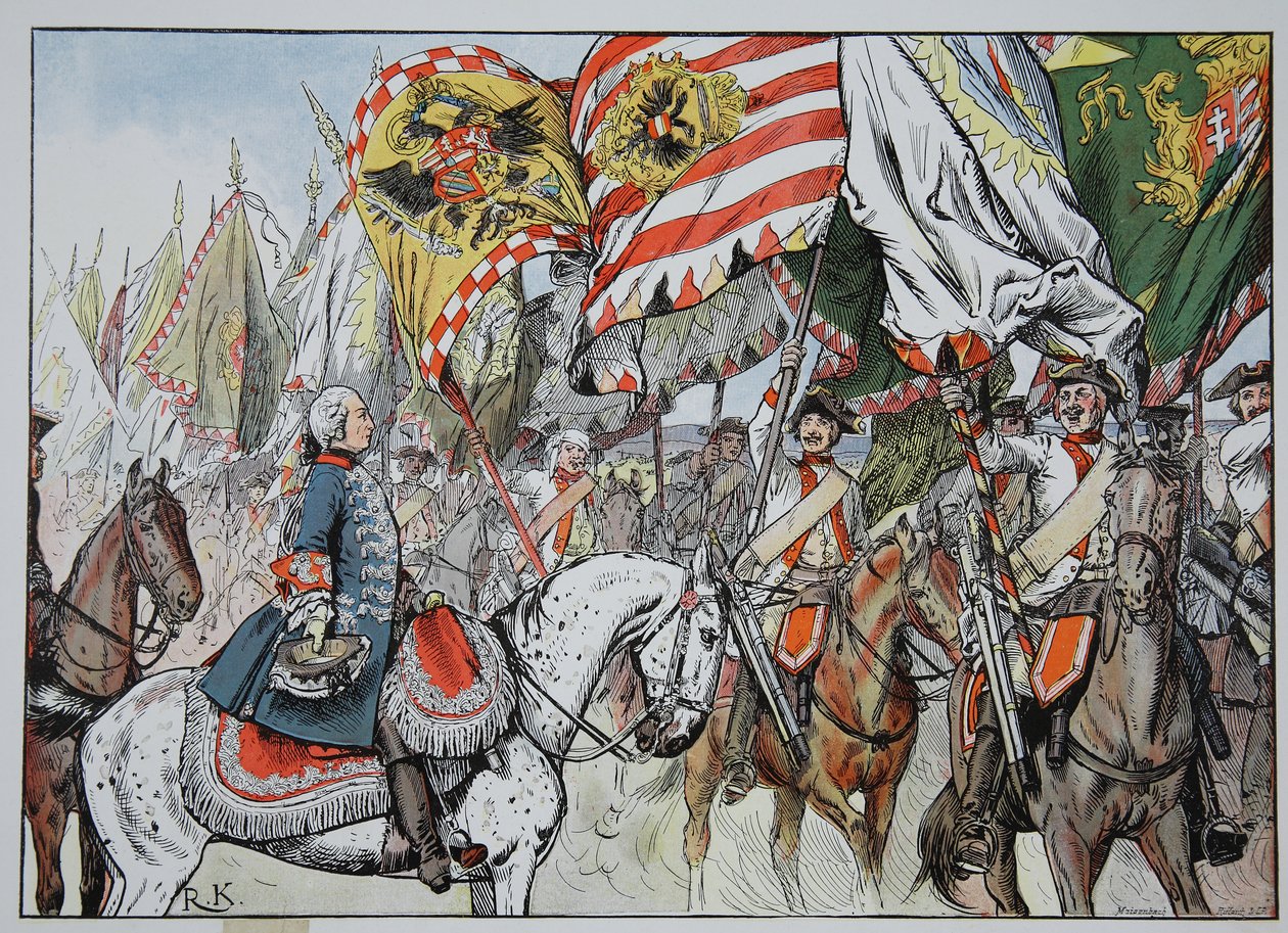 Zaferin coşkusuyla, Hohenfriedberg, 4 Haziran 1745 by Richard Knoetel
