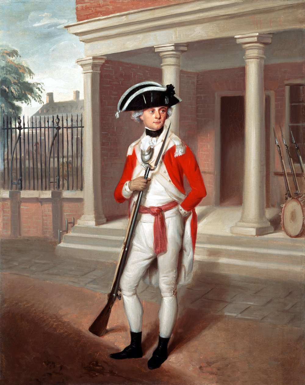 Teğmen George Belson, Deniz Piyadeleri Birliği, Chatham, c.1780 (tuval üzerine yağlı boya) by Richard Livesay