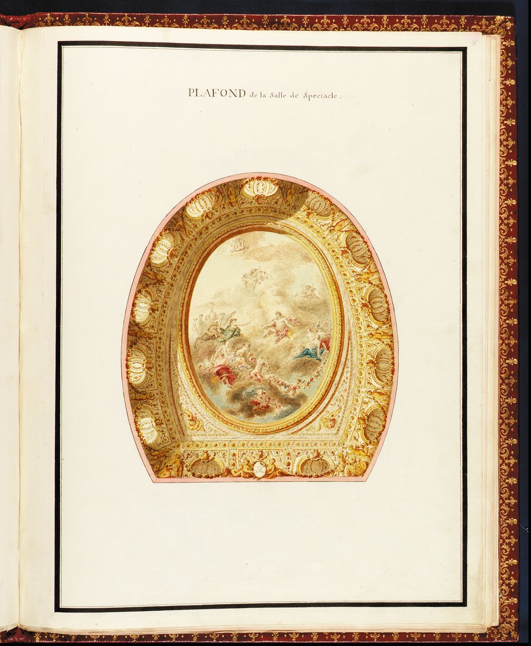 Oditoryumun tavanı, Richard Mique tarafından Petit Trianon