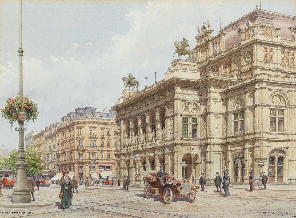 Viyana, Opernring, 1914. by Richard Moser
