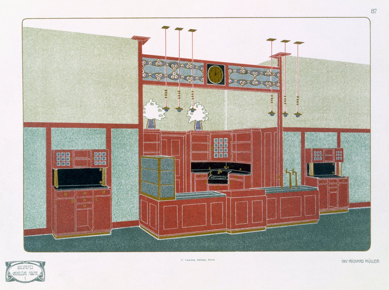 Pl 87 Architecture Moderne I, 19. veya 20. yüzyıl (baskı) by Richard Muller
