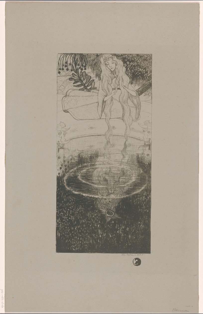 Mélisande suya düşen yüzüğüne bakar by Richard Nicolaüs Roland Holst (signed by artist)