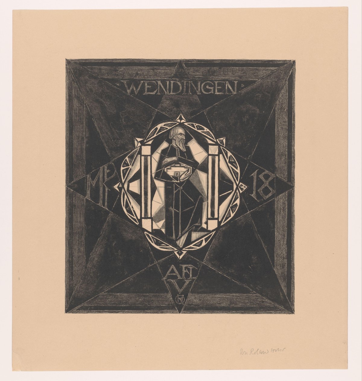 Kapak tasarımı: Wengen, 1918 by Richard Nicolaüs Roland Holst (signed by artist)