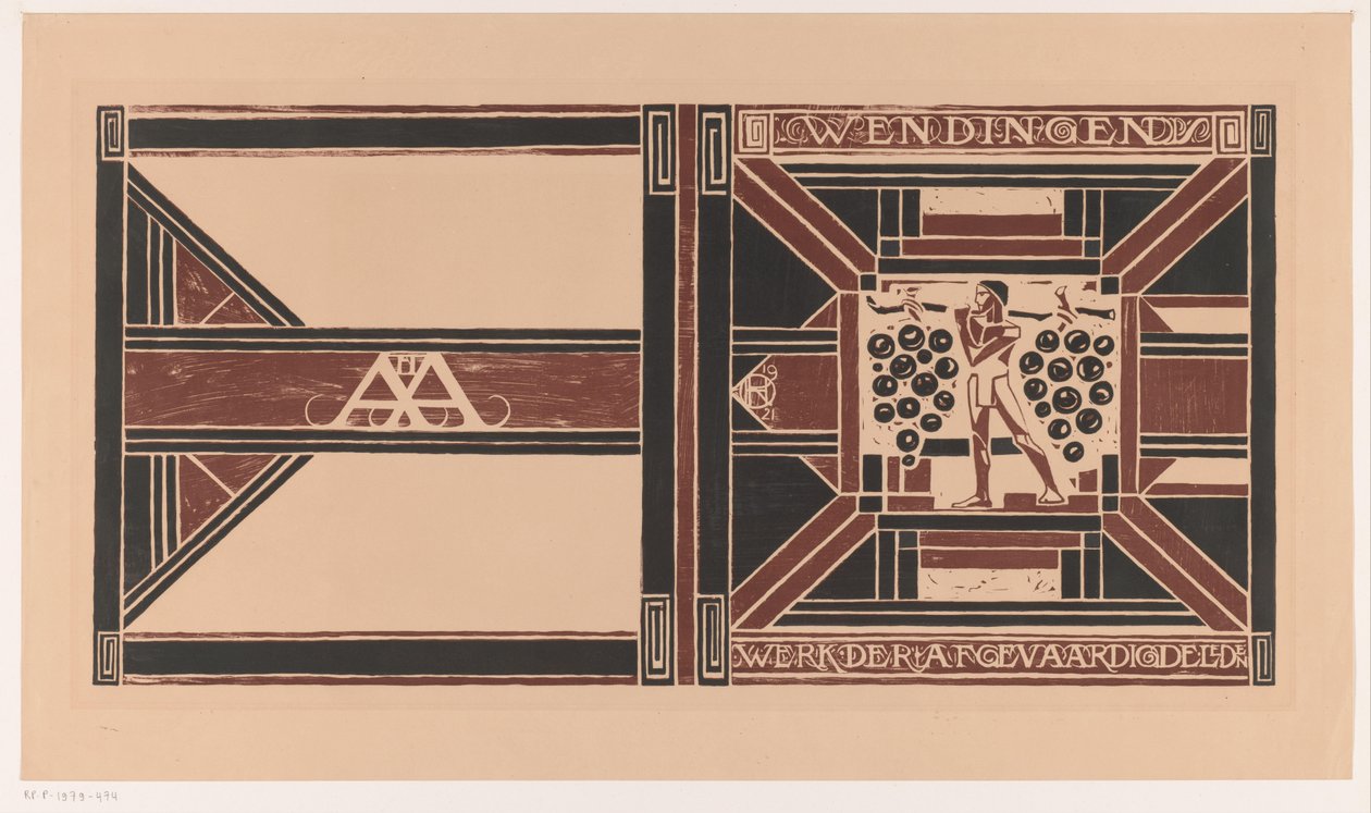 Kapak tasarımı: Weendingen, 1921 Delege üyelerinin çalışmaları (nesne üzerindeki başlık) by Richard Nicolaüs Roland Holst