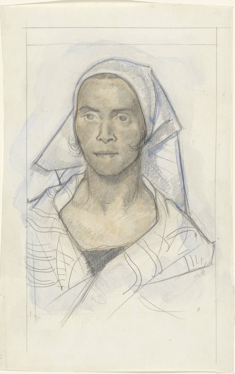 Başörtülü bir kadın portresi by Richard Nicolaüs Roland Holst