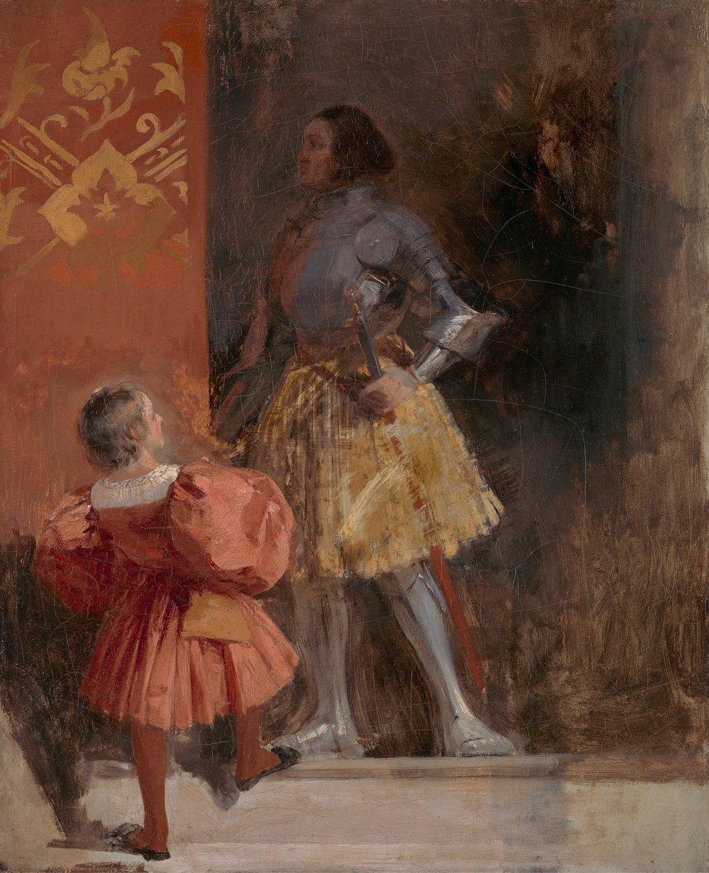 Bir Şövalye ve Sayfa (Johann Wolfgang von Goethe'nin “Götz von Berlichingen” adlı eserinden) by Richard Parkes Bonington