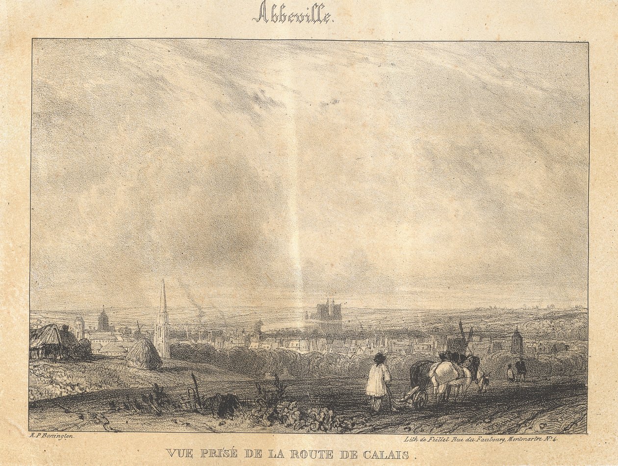 Abbeville - Calais yolundan alınan görünüm by Richard Parkes Bonington