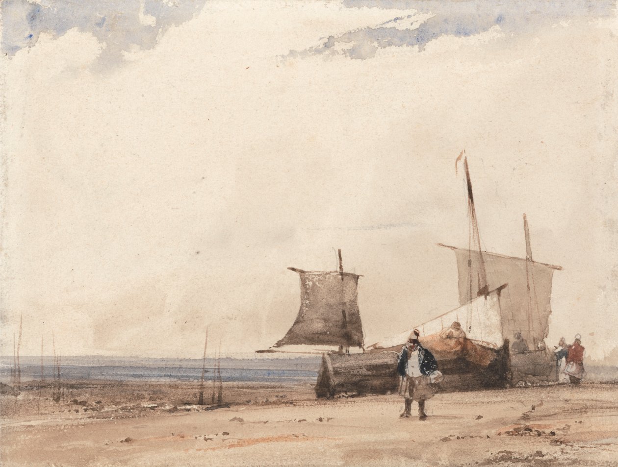 plaj sahnesi by Richard Parkes Bonington