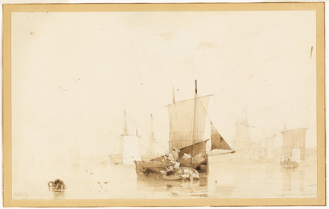 Limandaki Tekneler by Richard Parkes Bonington