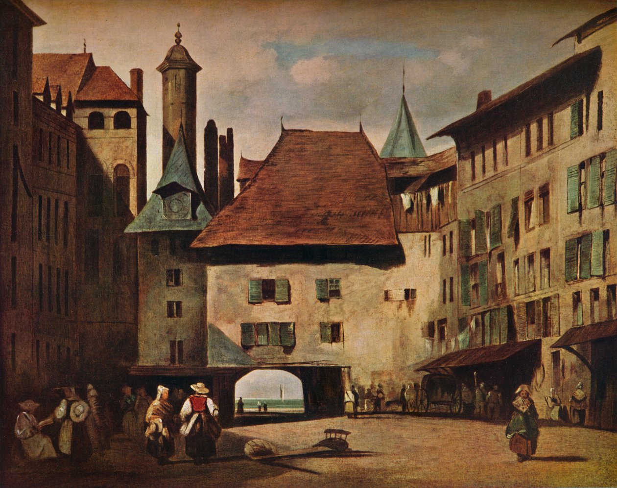 La Place du Molard, Cenevre, c1830 by Richard Parkes Bonington