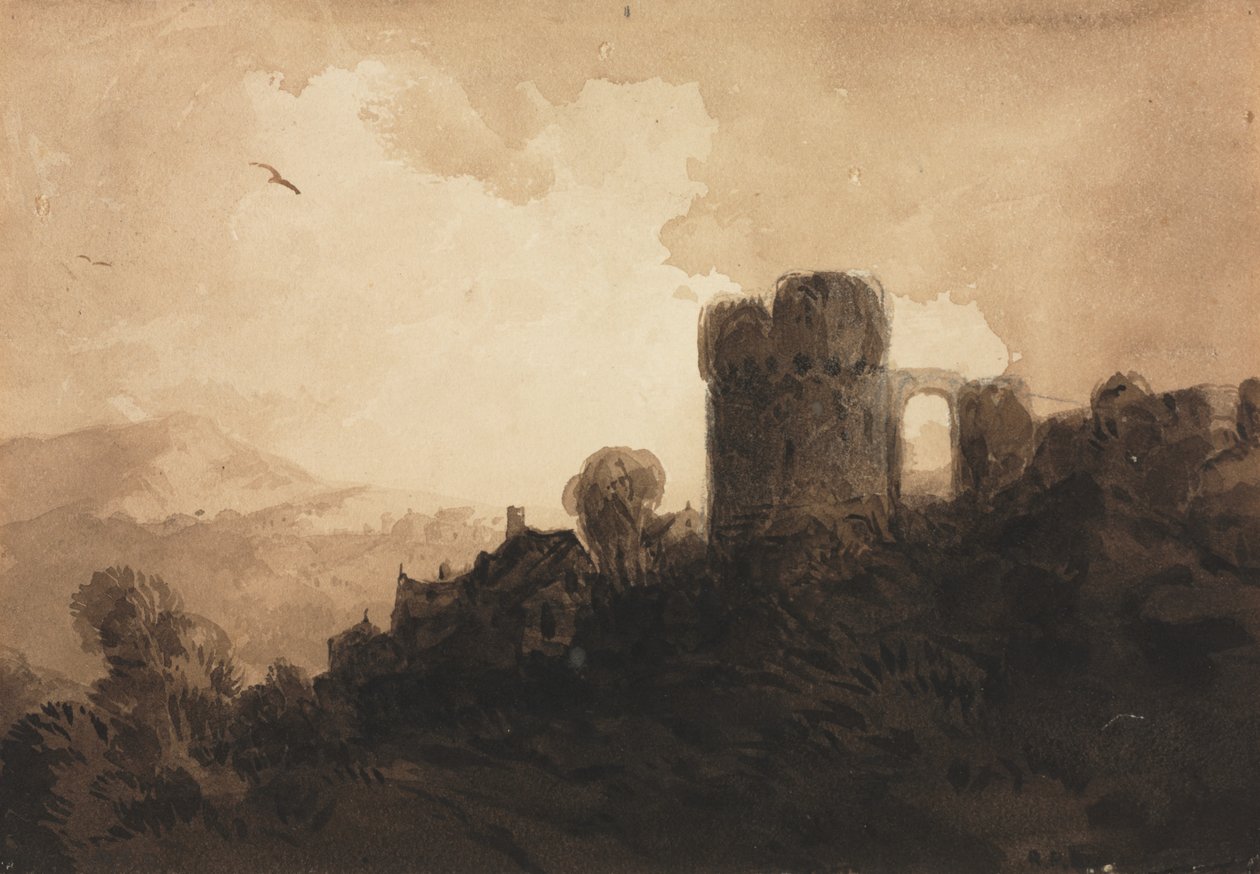 Kale Harabeleri ile Manzara by Richard Parkes Bonington