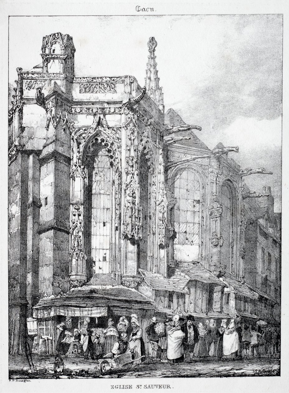 Ortaçağ Mimarisinin Kalıntıları ve Parçaları: St. Sauveur Kilisesi, Caën. by Richard Parkes Bonington